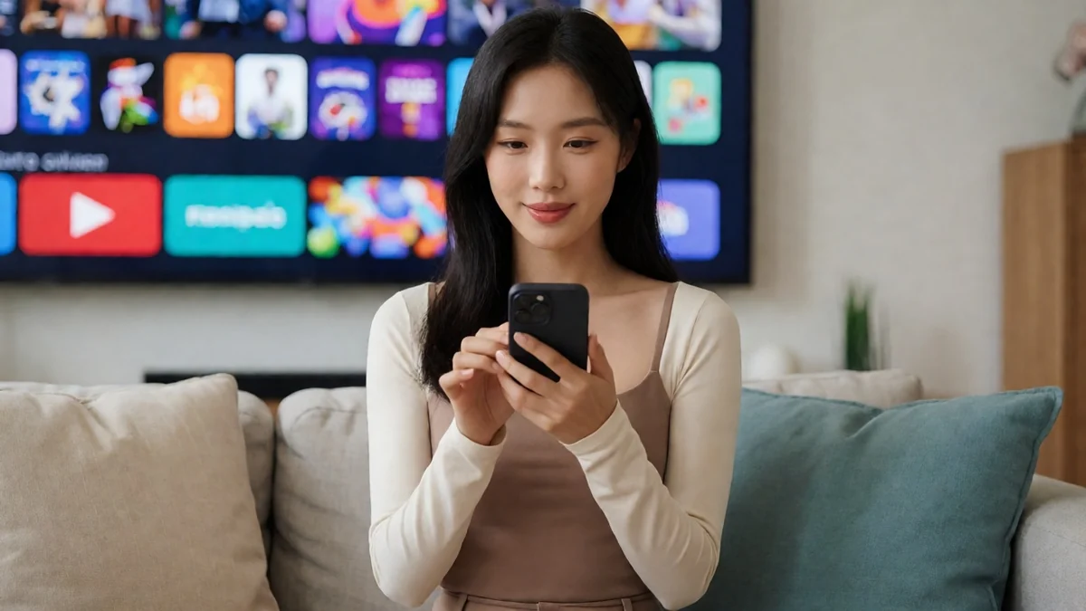 免费看片栏目主题图：成年女性坐在沙发上用手机浏览图像分类